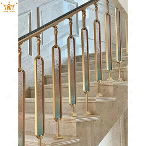 Lan can cầu vồng kính cầu vồng mới tay vịn khách sạn biệt thự màu xanh hồng nội thất đẹp hiện đại lan can cầu thang nhôm - Product Image 4