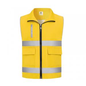 Customizable Hi Vis High Visibility Yellow <b>Fluorescent</b> Safety Work Vest with Reflective Stripes for Work or Outdoor Activities - Product Image 5