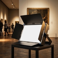 Panneau lumineux LED sans ventilateur pour studio, CRI95, DMX, intensité variable, éclairage d'appoint vidéo, alimentation PowerCon, raccordement en série, lampe en aluminium