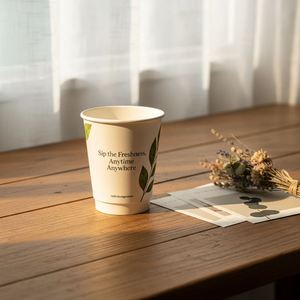 แก้วกระดาษแบบใช้ครั้งเดียวสำหรับกาแฟร้อน ขนาด 210 กรัม 7 ออนซ์ บรรจุ 1000 ใบ สำหรับขายแบบหยอดเหรียญ พร้อมโลโก้ แก้วแบบใช้แล้วทิ้ง - Product Image 1