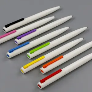 White stick simple push advertising ballpoint pen plastic ballpoint pen
