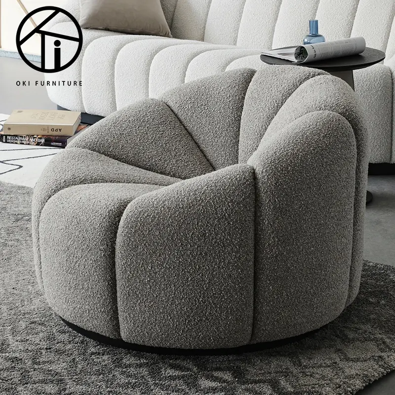 Sofá moderno y creativo con diseño de calabaza, <span class=keywords><strong>silla</strong></span> blanca de tela especial para sala de estar, sillón individual de ocio