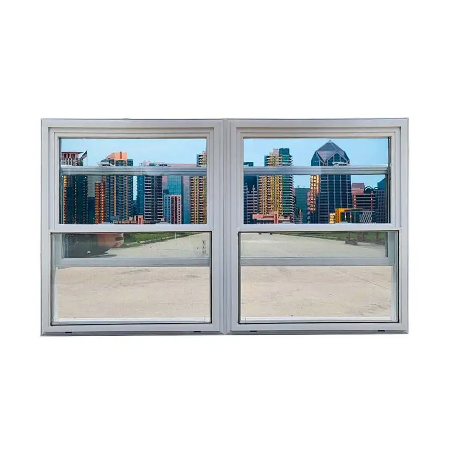Hochwertige unsichtbare Anti-Diebstahl-Upvc-Fenster entwirft doppelt hängende Schiebefenster
