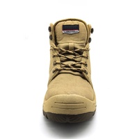 Chaussures de sécurité en toile respirante pour hommes, anti-écrasement, anti-perforation, pour travaux de construction, semelle en PU, embout en acier