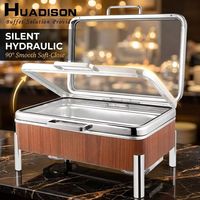 Huadison Hotel fournit un chauffe-plat rectangulaire en acier inoxydable chauffe-plat électrique 9L chauffe-plat pour buffet