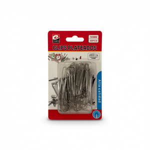Clips Plateados 50mm 40Pcs Alta Calidad Oficina Escuela - Product Image 1