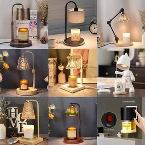 Lámpara Calentadora de Velas Eléctrica Regulable con Temporizador, Brillo Ajustable, Construcción de Madera y Vidrio, Aromaterapia, Decoración Ecológica para el Hogar - Product Image 5