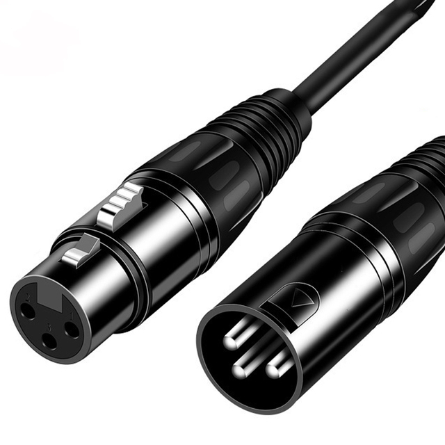 XLR Male Female Microphone Cable Balanced 3 Pin Audio Cord Self-Locking Design Gold/Nickel Plated Terminals for Mixer Studio