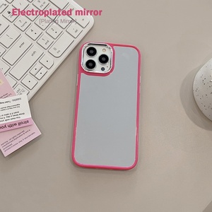 14Promax placcato <span class=keywords><strong>specchio</strong></span> rosa per <span class=keywords><strong>iPhone</strong></span> <span class=keywords><strong>11</strong></span> 12 13 15 per custodie per telefoni cellulari Apple-tinta unita semplice <span class=keywords><strong>Cover</strong></span> rigida per Plus - Product Image 3