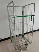 Contenedor Rodante Plegable y Apilable para Transporte Industrial en Almacenes, Jaula Logística Resistente