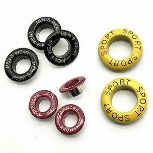 Customized Custom Made Multi Size Metal Engraved Logo Colour Painting Color Round Grommets Eyelet Garment Accessories Eyelet