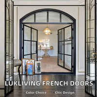 Ventana Francesa de Doble Hoja Abatible de Aleación de Aluminio de Alta Calidad, Aislamiento Térmico, Garantía de 5 Años, Diseño Moderno, Arco Interior