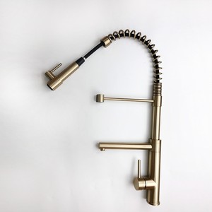 Modern Stainless Steel Kitchen Faucet Single Handle Pull Out Spray <b>Deck</b> Mounted 2.0-2.9 Gal Mins Ceramic Valve Core - Product Image 2