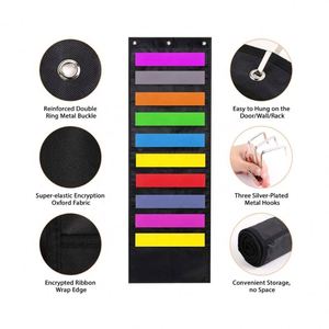 Wall Mount Storage Charts with 6 Over Door/20 Pockets Premium Hanging <b>File</b> <b>Folder</b> Organizer/2 Packs Wall Hanger for Magazines - Product Image 1