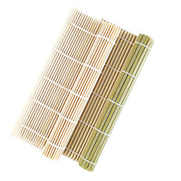 Tapis à sushi rond en bambou de qualité alimentaire, couleur naturelle, facile à utiliser, écologique, antibactérien
