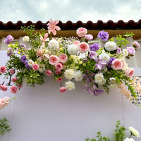 Ensemble de toile de fond de fleurs artificielles rose et violet mélangées, arrangement floral en soie pour mariage, fête, location, décoration de vitrine
