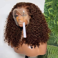 2026 nuevo SDD Raw vietnamita birmano peluca rizada cabello humano sin pegamento 13X4 13X6 HD 300g Peluca de cabello humano con frente de encaje marrón