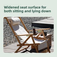 Chaise pliante d'extérieur inclinable, dossier réglable, chaise de plage en bois massif, design inclinable à plat, randonnée, pêche, pique-nique