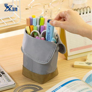 Design speciale logo personalizzato grande capacità penna forniture cancelleria borse porta cerniera in piedi <span class=keywords><strong>astuccio</strong></span> fantasia per bambini - Product Image 3