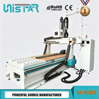 Router CNC de 4 Ejes con Carrusel ATC 1325, con Eje Rotatorio y Cuchilla Oscilante para Cortar y Grabar Madera, Espuma, Cuero y MDF