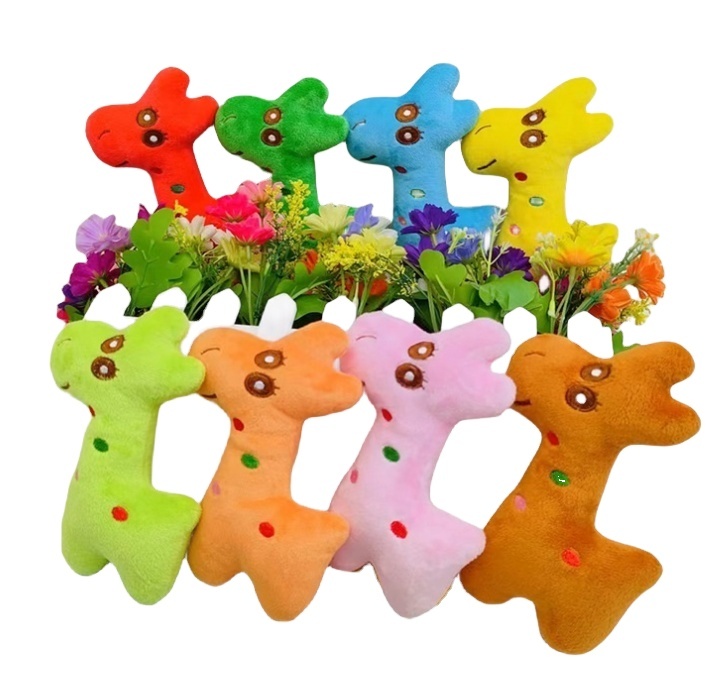 Interactive Pet Squeak Toys Plush Giraffe