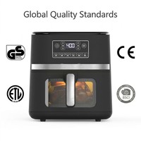 Four à Friture Sans Huile 8-en-1 à Commande Numérique, Revêtement Antiadhésif PTFE, Grande Capacité Moderne pour Cuisine Domestique, Camping en Extérieur, Allemand, Français