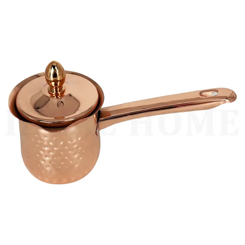 Premium Copper Coating Stainless Steel Turkish Coffee Warmer Pot with Handle Also for Greek Arabic Tea 2-3 People