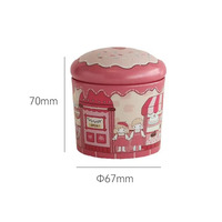 Nouvelle boîte en fer blanc motif maison champignon de dessin animé, rose, pour bonbons, idéale pour les cadeaux de mariage et les cadeaux pour filles, vente en gros