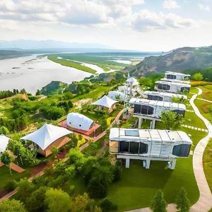 Cabines modulaires préfabriquées portables, structures en acier galvanisé écologiques, alimentées à l'énergie solaire, résistantes à l'eau, pour resorts et villas - Product Image 1