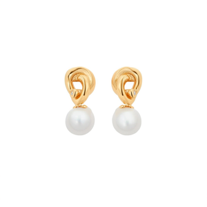 Boucles d'oreilles pendantes tendance en acier inoxydable 316L plaqué or PVD, perles durables et résistantes - Product Image 2