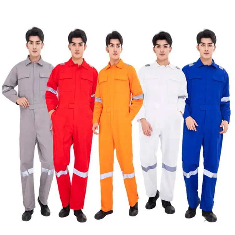 mechanic workshop oem logo custom working uniform workwear coverall reflective work suit jumpsuit one piece safety work uniforms