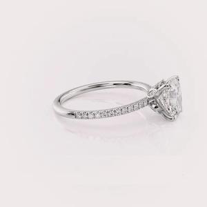 Bague en diamant de laboratoire taille coussin OEM, or blanc 14 carats, bijoux fins - Product Image 2