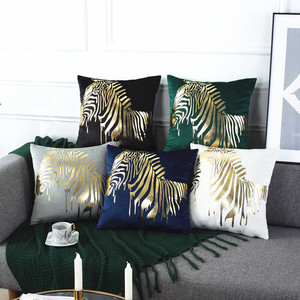 Housse de <span class=keywords><strong>coussin</strong></span> en velours imprimé feuille d'or de haute qualité <span class=keywords><strong>coussin</strong></span> de luxe brillant pour la technique tissée à la maison ou à l'hôtel - Product Image 3