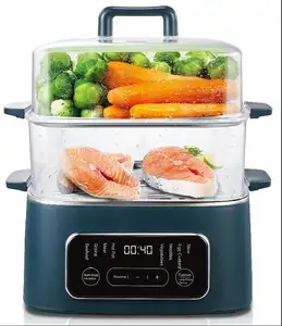 2022 New Design And Popular 3 Layers Plastic Body Shell Electric Food Steam Pot electric Steam cooker