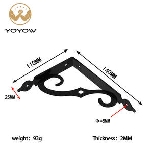 Support mural en métal robuste pour étagère en bois, idéal pour cuisine, salle à manger, salon, hôtel, extérieur, chambre - Product Image 2