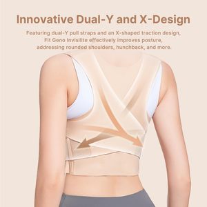 Correcteur <span class=keywords><strong>de</strong></span> posture réglable et respirant anti-cyphose pour hommes, femmes et enfants – Soutien dorsal fin pour l'été - Product Image 4