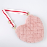 Sac à main romantique en forme de cœur, orné d'un bordure en dentelle blanche, en tissu confortable, sac fourre-tout mignon SweetVibe avec fermeture éclair et motif bonbon
