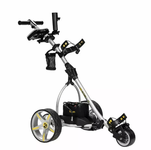 Nouvelle voiturette de golf <span class=keywords><strong>électrique</strong></span> argentée <span class=keywords><strong>2022</strong></span> Bat <span class=keywords><strong>Caddy</strong></span> X3R avec batterie au lithium 20Ah et télécommande 20Ah - Product Image 1
