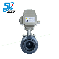 Vanne de contrôle de débit motorisée OEM 4-20ma directe d'usine vanne à boisseau sphérique en PVC/UPVC 2-3 voies avec commande d'actionneur électrique