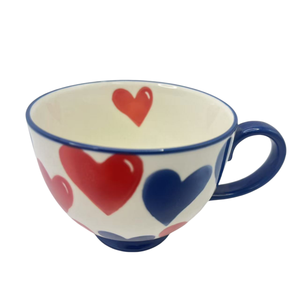 Tasses à thé en céramique écologiques de 15 oz, peintes à la main, en forme de cœur, pour le petit-déjeuner, tasse à café Love Peach - Product Image 4