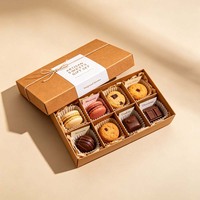 Boîte cadeau en chocolat personnalisée, boîte d'emballage en papier kraft biodégradable avec insert en papier, boîte en papier de luxe pour bonbons et pralines