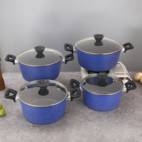 Batterie de cuisine en fonte antiadhésive OEM ODM avec couvercle en verre, compatible induction, pour la maison et la cuisine, vente en gros