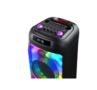 Système audio portable avec batterie, double haut-parleurs 8 pouces, Hifi RGB 5.0, 60W, micro sans fil, multi-connexions, enceinte de karaoké pour fêtes en extérieur