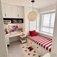 Ensemble de chambre à coucher en bois personnalisé avec lit de rangement pour appartement et hôtel, design moderne, 3 tiroirs, meubles de maison