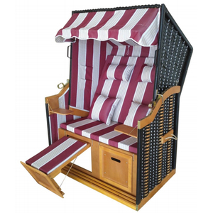 2024ชุดสวนชายหาดหรูหราดีไซน์ทันสมัยเก้าอี้อาบแดดหวายพร้อมหลังคาหวายและเฟอร์นิเจอร์กลางแจ้งที่มีหลังคา - Product Image 5