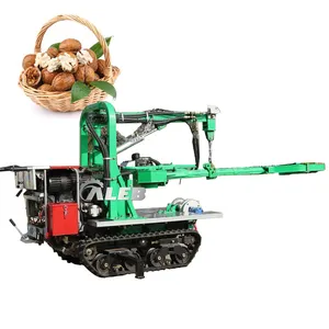 easy to operate dual cylinder gasoline engine self-propelled crawler fruit harvester