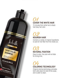 3 in 1 sihirli hızlı kalıcı kapak gri saç boyası bitkisel siyah şampuan kadınlar ve erkekler için stok mevcut - Product Image 5