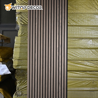Desain Modern kayu ek alami Slat menyerap suara bilah kayu harga pabrik 600X600 Akupanel stik panel untuk Hotel