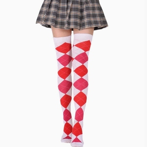 2026 Spring Summer Autumn New Thin Polyester Spandex Classic <strong>Tartan</strong> Plaid Argyle Diamond Checked Over Knee Thigh High Long <strong>Socks</strong> - Product Image 2
