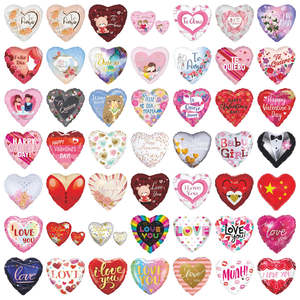 Globos de Fiesta de Aluminio Rojos <span class=keywords><strong>en</strong></span> Forma de Corazón de 18 Pulgadas al por Mayor, Decoraciones Multicolores a Granel, Bolsas para Llenar con Helio para Bodas y Cumpleaños - Product Image 1